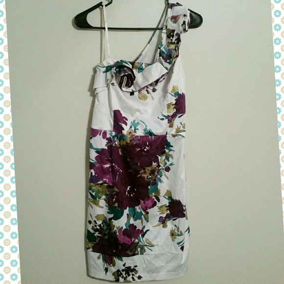 One Shoulder Flower Dress