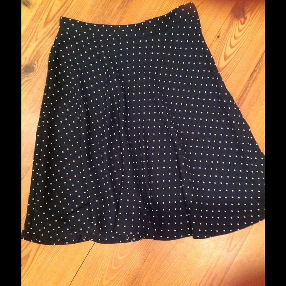 Black and white polka dot skirt