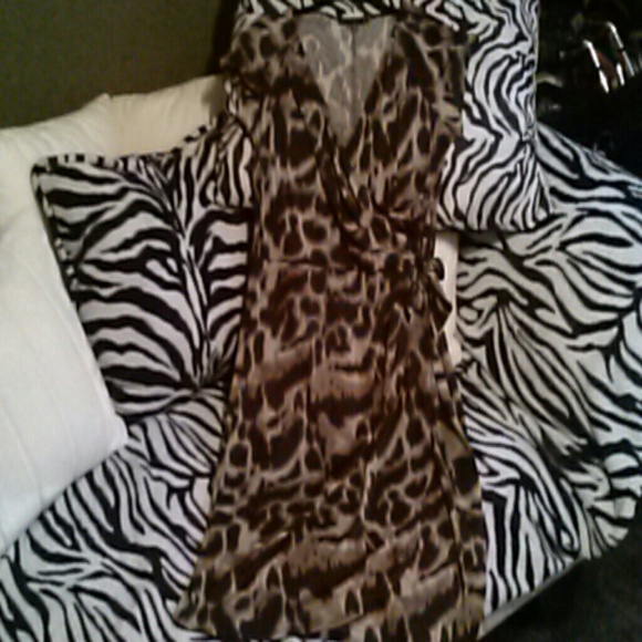 Tiana B Animal Print Wrap Dress