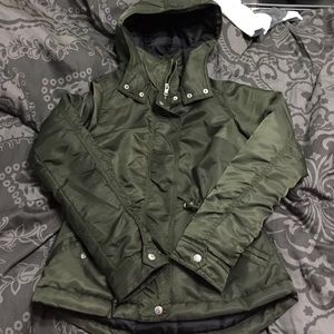 Olive green parka jacket