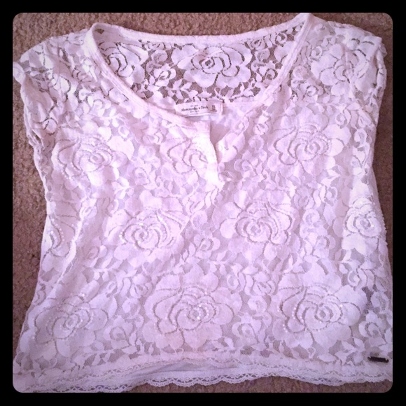 Abercrombie lace shine top - Picture 1 of 2