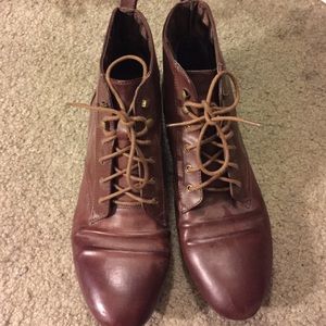 Brown laced booties
