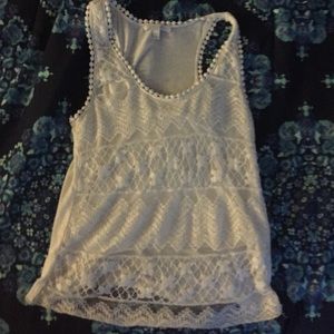 White crochet tank top from Delia's