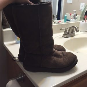 Tall, brown UGG boots