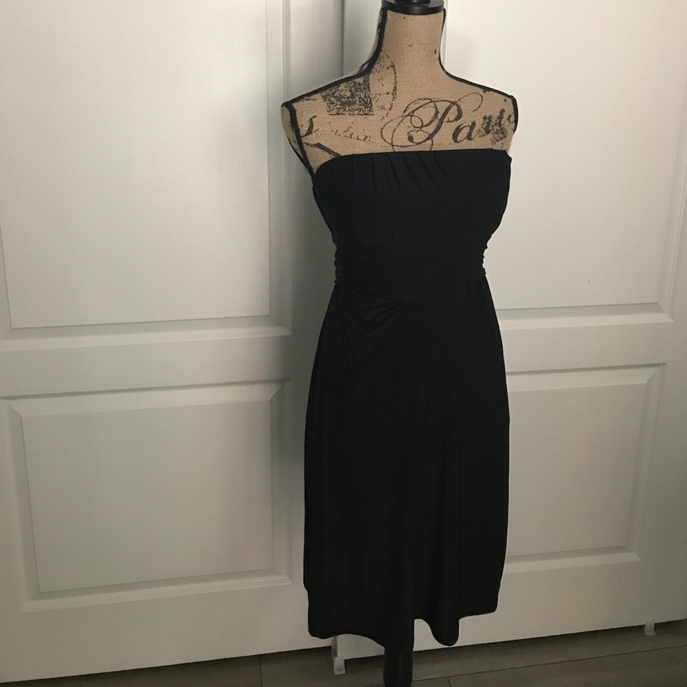 Black strapless dress