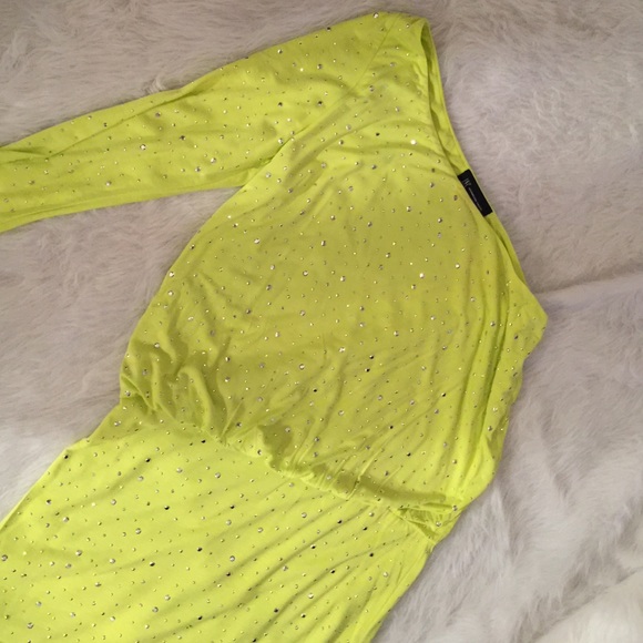Hot lime green dress