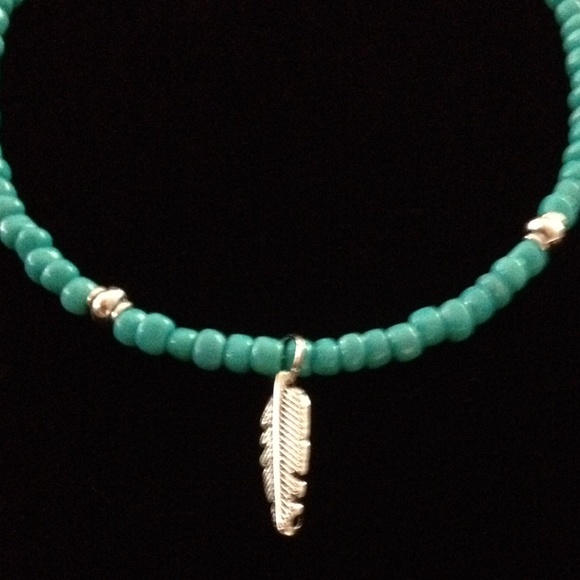 Boho Feather Anklet - Picture 2 of 3