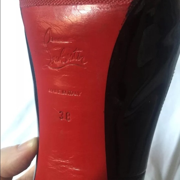 Louboutin Very Prive Black Patent Peep Toe - Picture 4 of 4