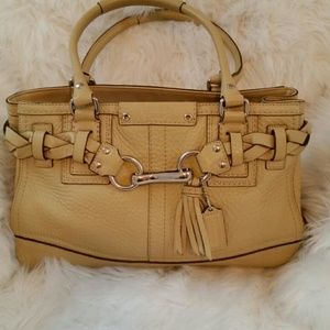 Tan leather authentic coach bag