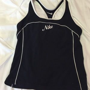 Black and white nike workout top