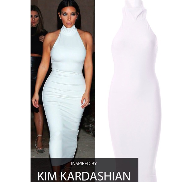 ⭐SALE⭐️ White Midi Halter Dress
