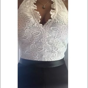 Crochet Black and White Jumpsuite