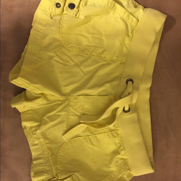 Yellow cargo shorts from Victoria's Secret