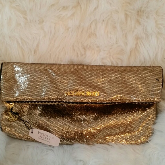 Victoria Secret gold sequen clutch purse