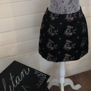 Silky floral mini skirt