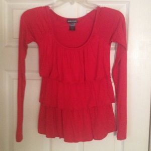 ⭐2/$7⭐️Wet Seal red ruffle top. Size-XS  - NWOT 💋