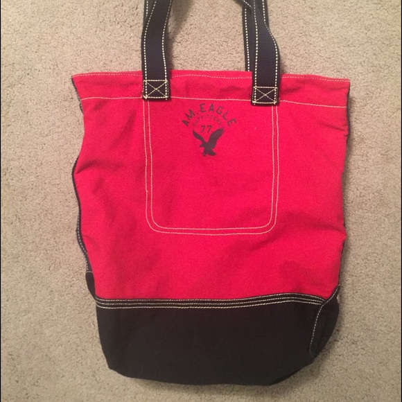 American Eagle Outfitters Handbags - American Eagle Red and Navy Tote Bag