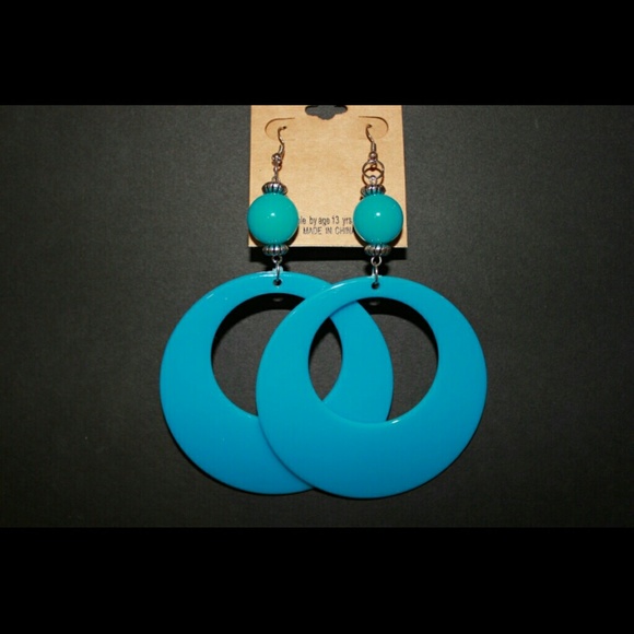 HUGE 5" Drop Hoop Earrings
