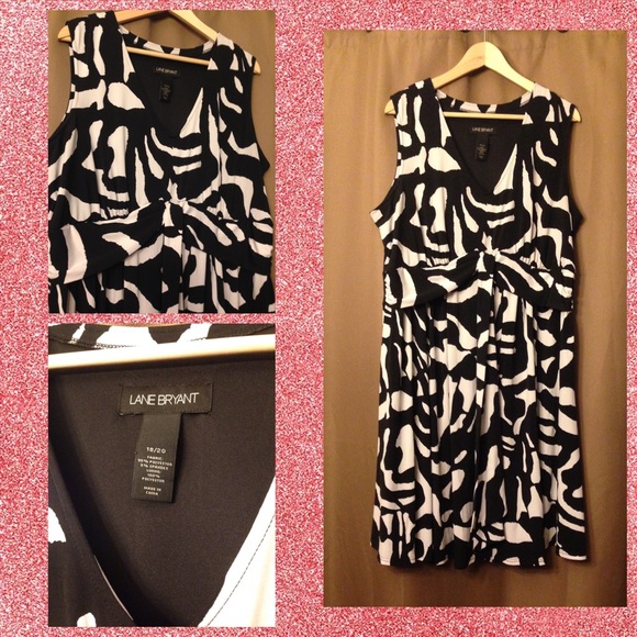 Lane Bryant sleeveless black and white dress