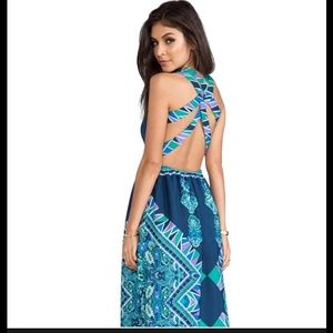 Lovers + friends Kitty cat dress in teal