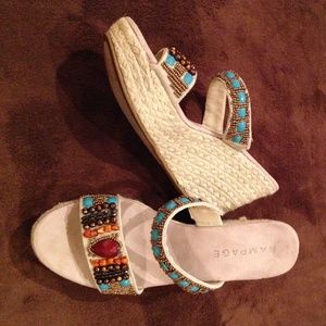 Cute, beaded wedge sandals!