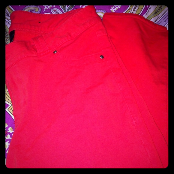 Lane Bryant Red Capris