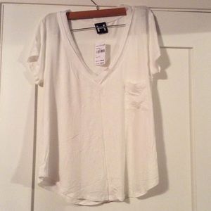 White V-Neck Tee