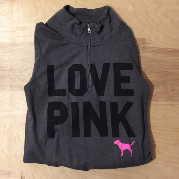PINK Victoria's Secret Sweaters - Victoria's Secret 3/4 Zip Up