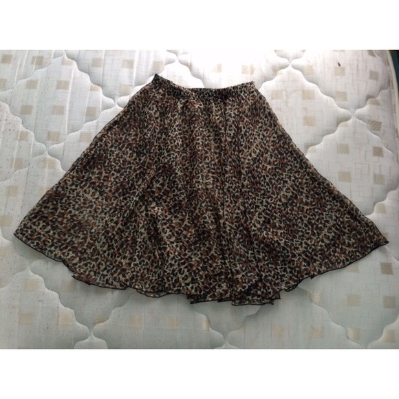 Vintage Sheer Leopard Print Skirt