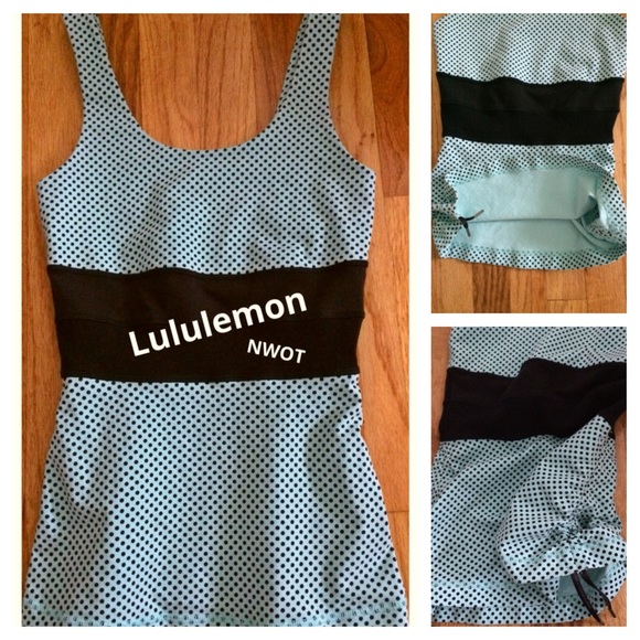 Polka Dot Lululemon Tank with Cinch Side EUC