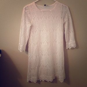 White lace loose fitting dress, only worn twice