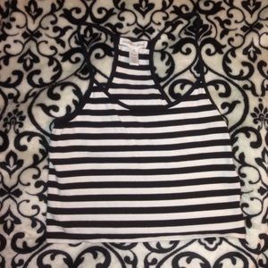 racerback striped crop top