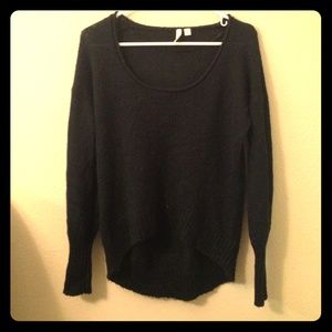 Black, high to low sweater, long sleeved