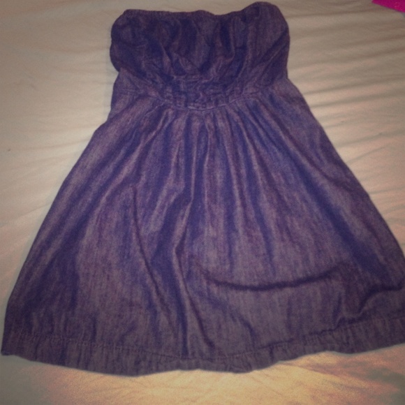 Denim strapless summer dress