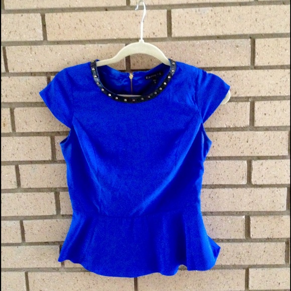 Express peplum blue top - Picture 1 of 3