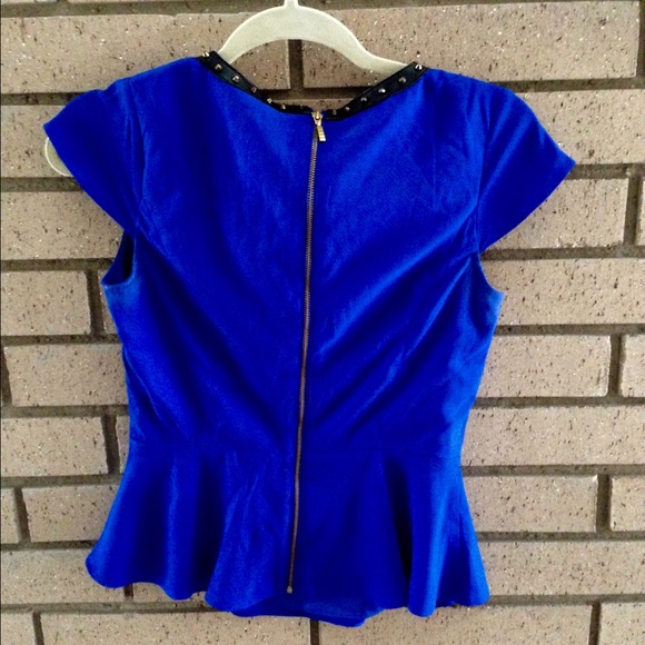 Express peplum blue top - Picture 2 of 3