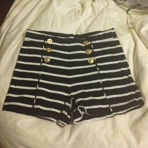 High waisted sailor inspired shorts