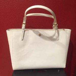 Large white tory burch bag without strap