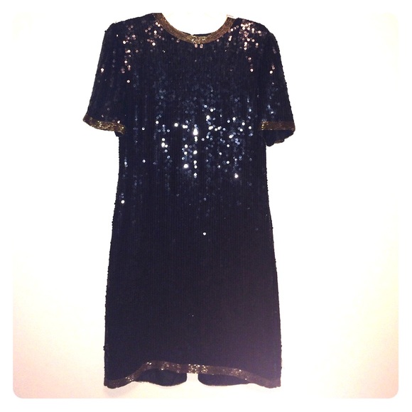 Sequin Back Keyhole Dress