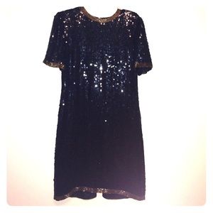Sequin Back Keyhole Dress