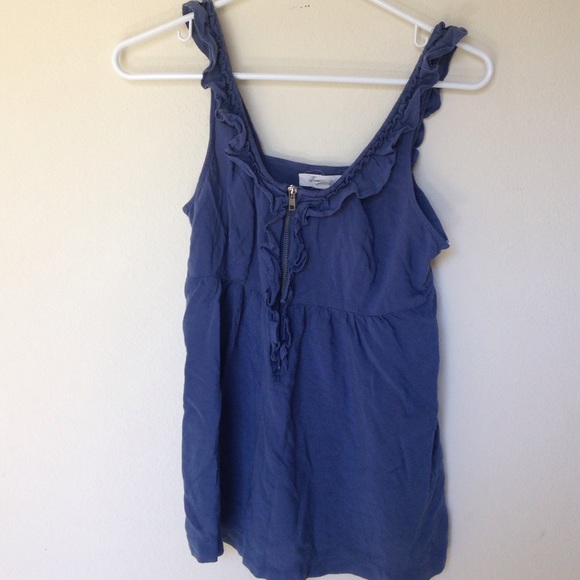 Blue Zip Up Tank Top