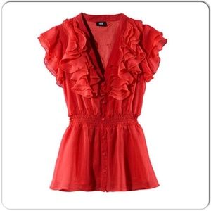 ⚡️H&M Red Ruffle Blouse ⚡️H&M Red Ruffle Blouse