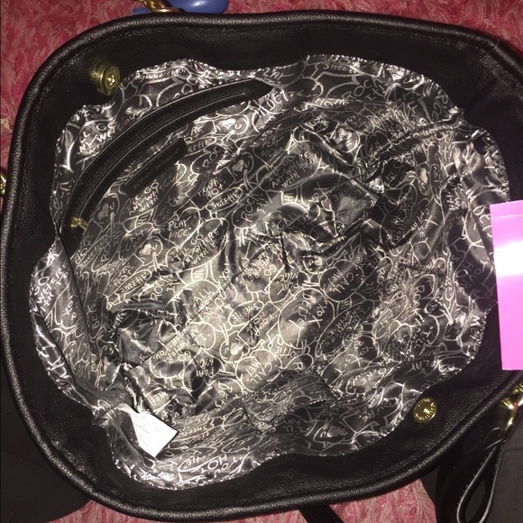 SOLD Betsey Johnson Blush Tote Large Black Bow NWT - Picture 3 of 4