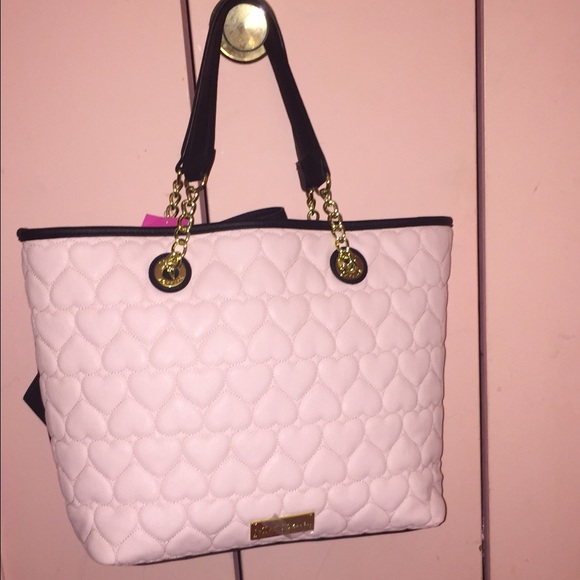 SOLD Betsey Johnson Blush Tote Large Black Bow NWT - Picture 4 of 4