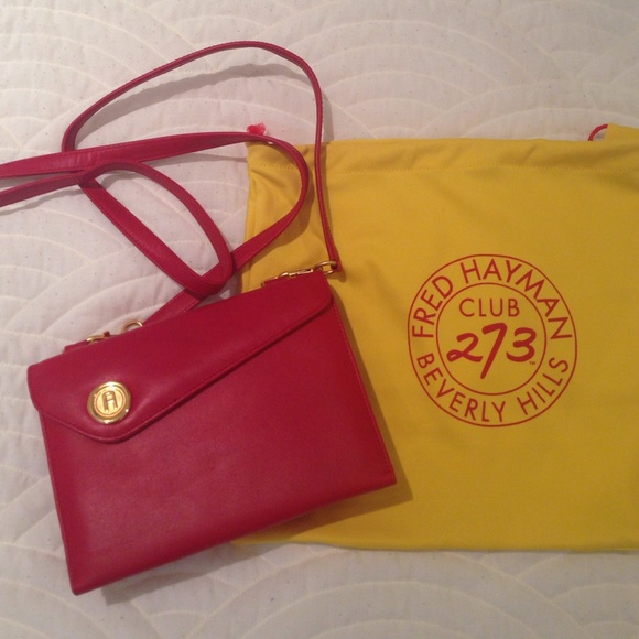 Fred Hayman two sided Red shoulder purse