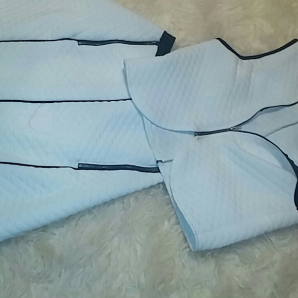 Final Price..2 piece white black pleated skirt set