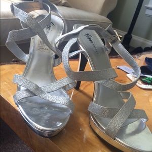 Silver formal shoes