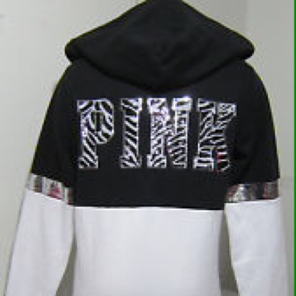 vs pink zebra bling hoodie!