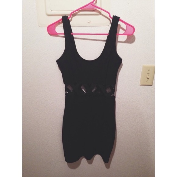 Midriff cutout mini bodycon dress