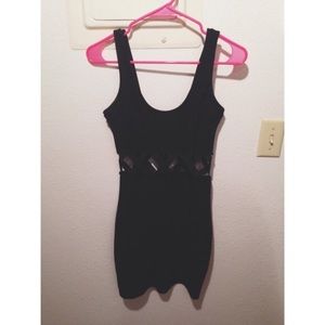 Midriff cutout mini bodycon dress